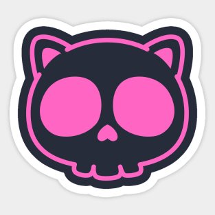 Cat Skull Pink Sticker